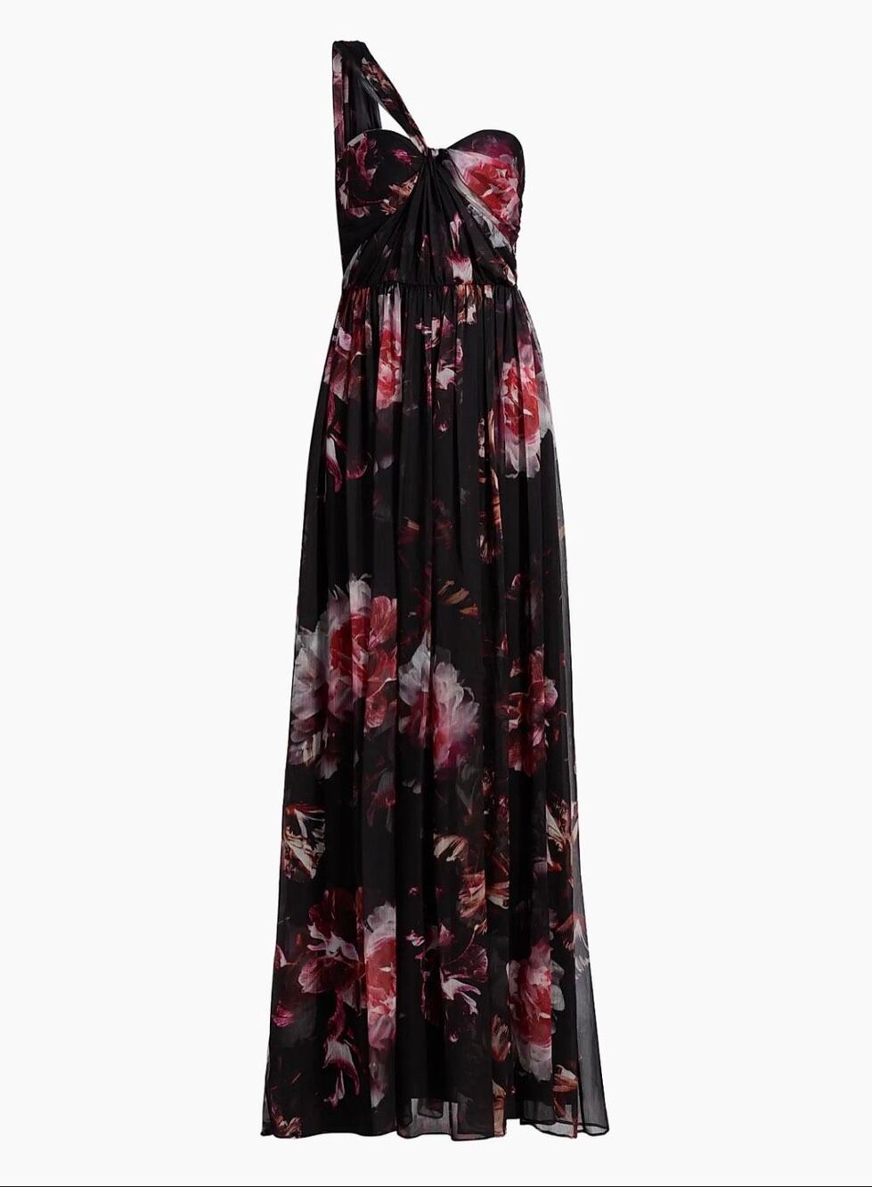 Halston Lina Asymmetric Chiffon Gown $745